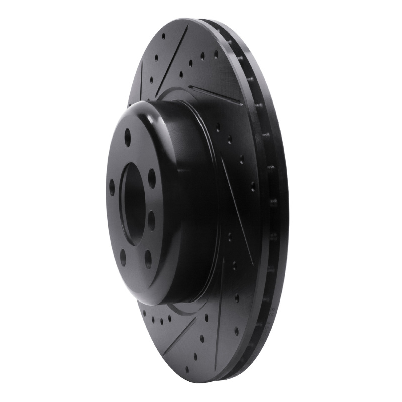 BMW 528I Brake Rotor (1) - Front Left - R1 Concepts - Drilled & Slotted - Black - `11-`16